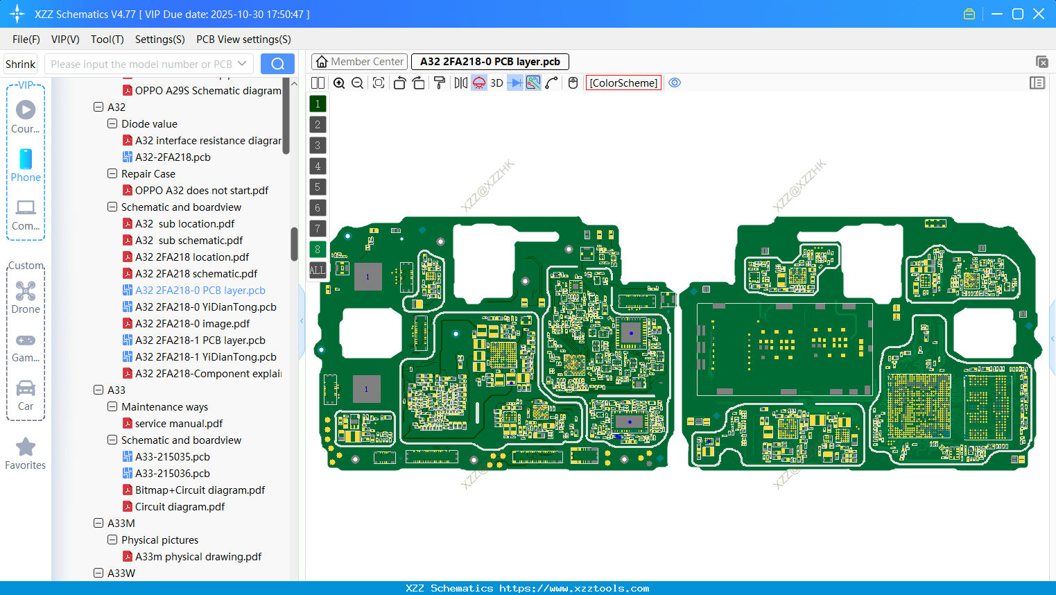 OPPO A32 2FA218-0 PCB Layer